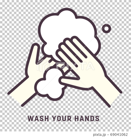 手を洗うアイコン/ベクターイラスト 手を洗うアイコン/ベクターイラスト 69041062