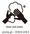 手を洗うアイコン／ベクターイラスト 69041063