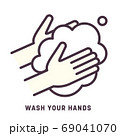 手を洗うアイコン／ベクターイラスト 69041070