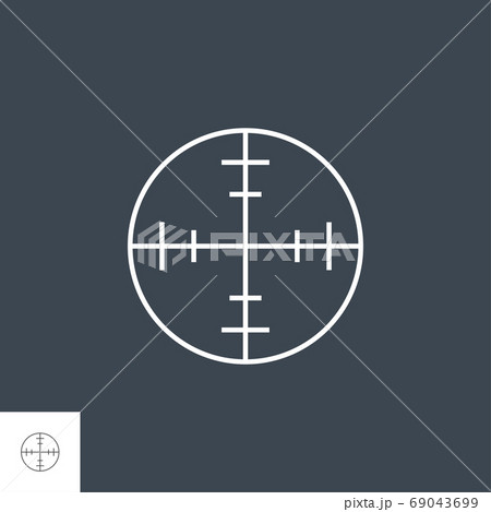 Aim Related Vector Thin Line Icon. Aim Related Vector Thin Line Icon. 69043699