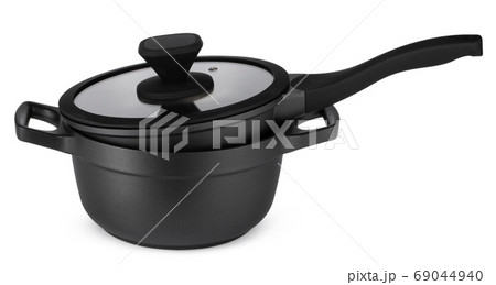 New set of black cookware isolated on white 69044940