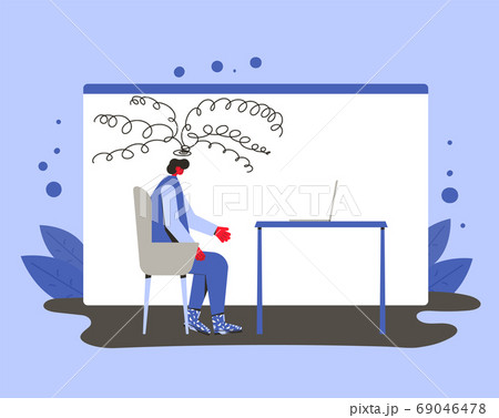 Mental health therapy session. Vector color flat. 69046478