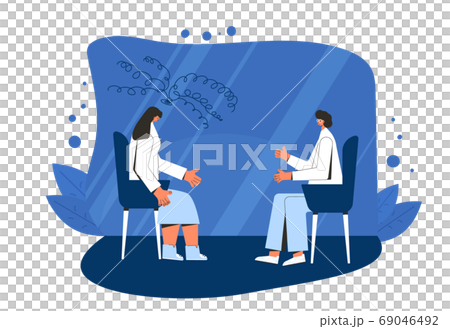 Mental health therapy session. Vector color flat. Mental health therapy session. Vector color flat. 69046492