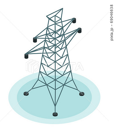 High-voltage electric power tower vector illustration, transmission tower isolated on white High-voltage electric power tower vector illustration, transmission tower isolated on white 69046638