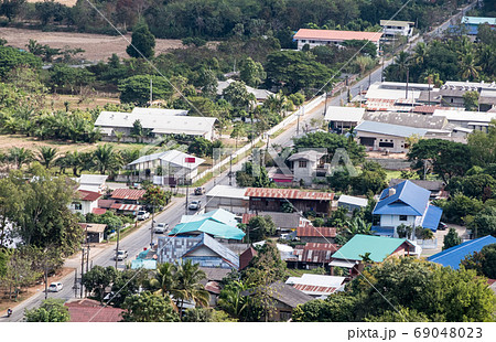 Aerial view of the urban area in the small town. 69048023