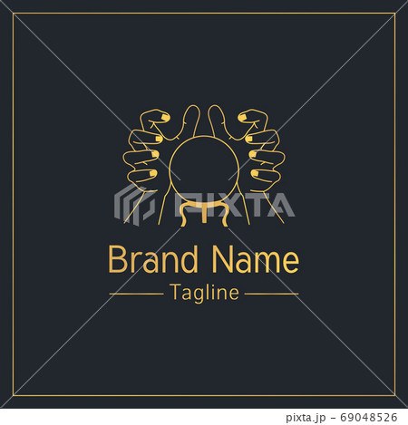 Fortune telling golden elegant logo design template 69048526