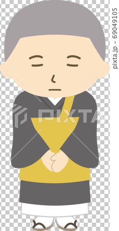 Buddhist bow bowing face 69049105