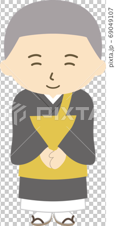 Monk hair bowing smile Monk hair bowing smile 69049107