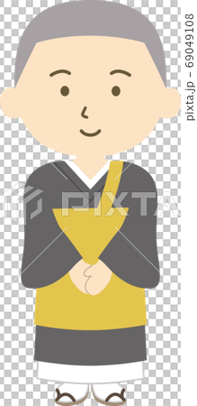 The front of the monk smiles The front of the monk smiles 69049108