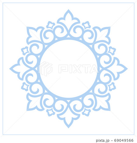 Decorative frame Elegant vector element for design in Eastern style, place for text. Floral blue border. Lace illustration for invitations and greeting cards Decorative frame Elegant vector element for design in Eastern style, place for text. Floral blue border. Lace illustration for invitations and greeting cards 69049566