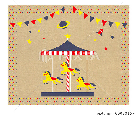 メリーゴーランドのイラスト素材