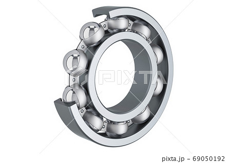 Ball bearing, cutaway. 3D rendering 69050192