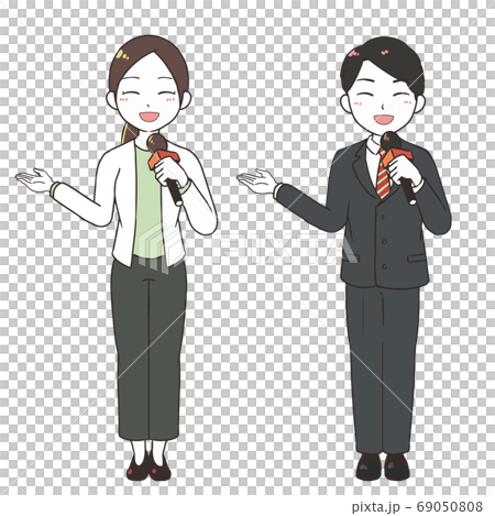 Reporter laughing at introduction - Stock Illustration [69050808] - PIXTA