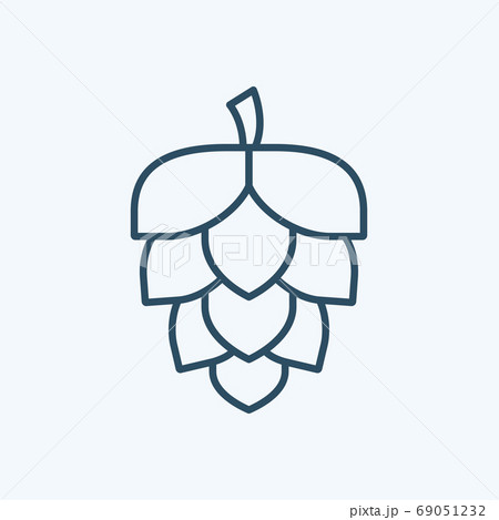 Simple hop line icon. Symbol and sign vector illustration design. Editable Stroke. Isolated on white background Simple hop line icon. Symbol and sign vector illustration design. Editable Stroke. Isolated on white background 69051232