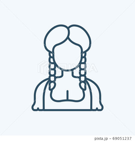 Bavarian Woman Icon Logo Vector Isolated. Oktoberfest Icon Set. Editable Stroke and Pixel Perfect. Bavarian Woman Icon Logo Vector Isolated. Oktoberfest Icon Set. Editable Stroke and Pixel Perfect. 69051237