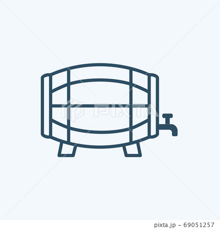Oak barrel Icon Logo Vector Isolated. Oktoberfest Icon Set. Editable Stroke and Pixel Perfect. 69051257