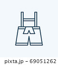 Lederhose pant, Bavarian Man traditional cloth,  Icon Logo Vector Isolated. Oktoberfest Icon Set. Editable Stroke and Pixel Perfect. 69051262