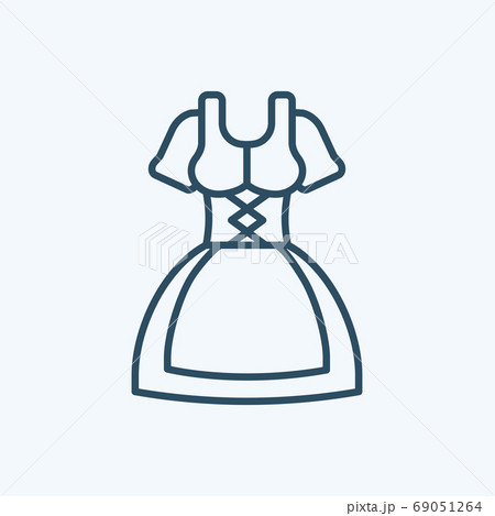 Bavarian Woman Icon Logo Vector Isolated. Oktoberfest Icon Set. Editable Stroke and Pixel Perfect. 69051264