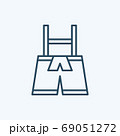 Lederhose pant, Bavarian Man traditional cloth,  Icon Logo Vector Isolated. Oktoberfest Icon Set. Editable Stroke and Pixel Perfect. 69051272