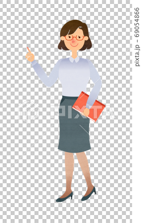 眼鏡的一名婦女在訴訟時拿著文件的指向 眼鏡的一名婦女在訴訟時拿著文件的指向 69054866