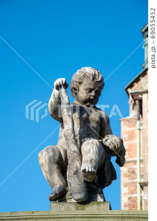 Sculpture at the Rosenborg Castle in Copenhagen 69055452