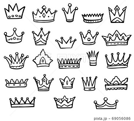 Queen or king crown logo graffiti isolated icon 69056086