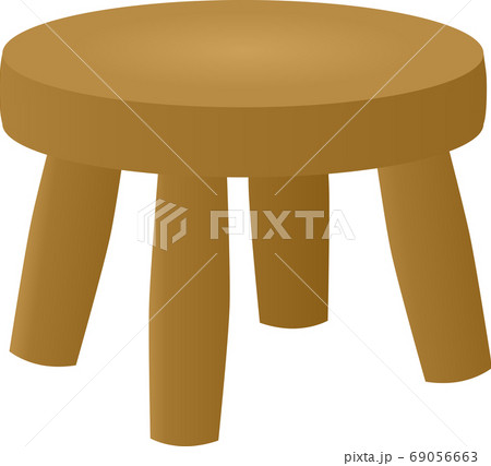 木製の丸椅子のイラスト素材 [69056663] - PIXTA