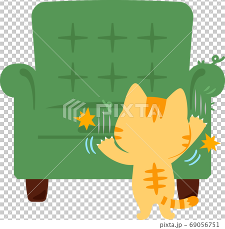 ソファで爪を研ぐ猫 69056751