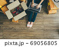Asian teenager owner business woman work at home for online shop 69056805
