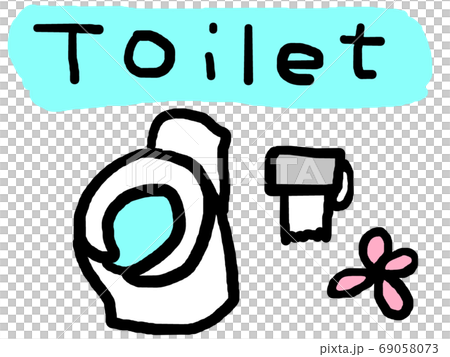 Western style toilet illustration 69058073