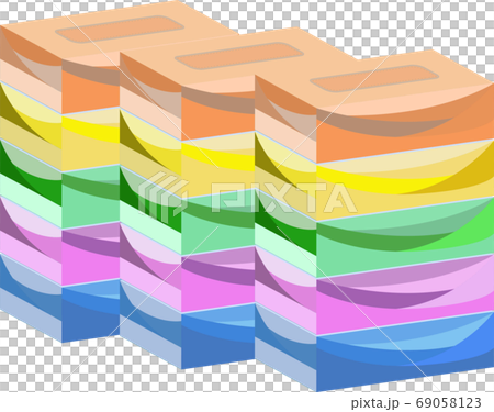 彩色盒紙巾的插圖 69058123