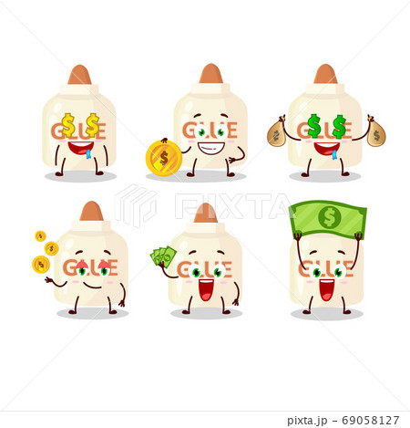 Glue cartoon character with cute emoticon bring money 69058127