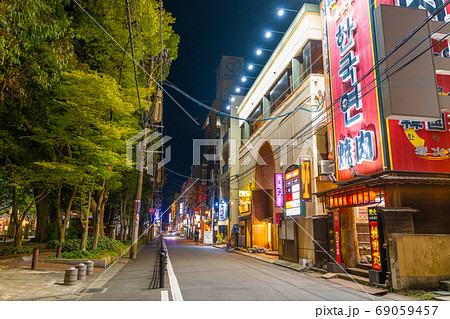 大分市の飲み屋街 都町付近の写真素材