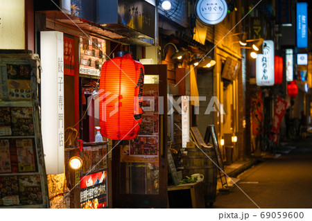 大分市の飲み屋街 都町付近の写真素材
