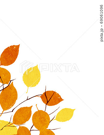 背景素材 水彩テクスチャー 枯葉 秋のイラスト素材