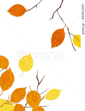 背景素材 水彩テクスチャー 枯葉 秋のイラスト素材