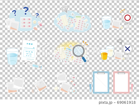 Image illustration set about taking medicine Image illustration set about taking medicine 69061918