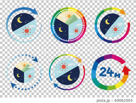 24時間のイメージイラストセット6種類 69062005