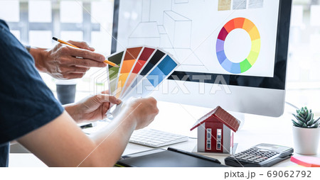 Team design of young Interior graphic designer Team design of young Interior graphic designer 69062792