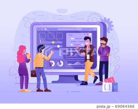 Web Site New Features Presentation Flat Concept Web Site New Features Presentation Flat Concept 69064366