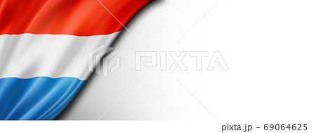 Luxembourg flag isolated on white banner 69064625
