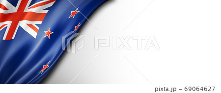 New Zealand flag isolated on white banner New Zealand flag isolated on white banner 69064627