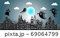 Halloween Night Concept Vector.paper art style. 69064799