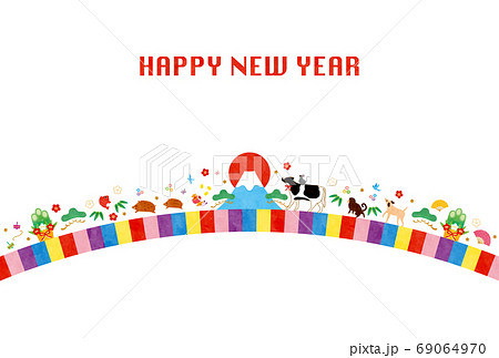 丑年-年賀状テンプレート-q2テク 69064970