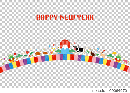 丑年-年賀状テンプレート-q2テク 69064970