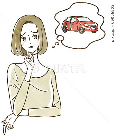 車のことを考えている女性 69066905