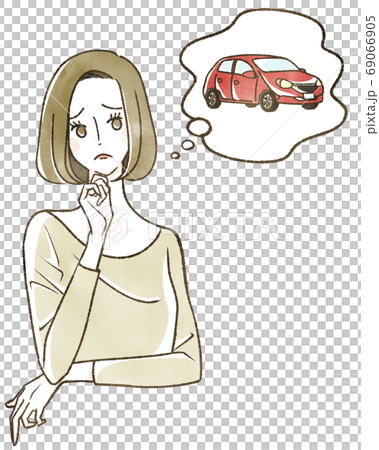 車のことを考えている女性 69066905