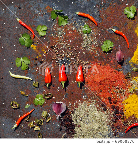 various spices 69068576