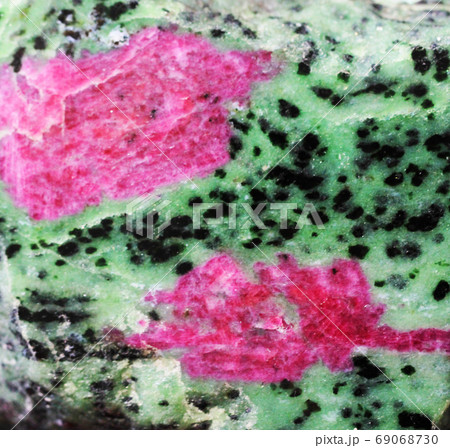 ruby crystal in the green fuchsite 69068730