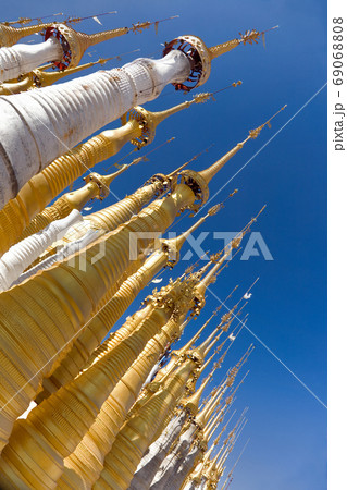 Ancient Ruins of Buddhist Stupas in  Indein. 69068808